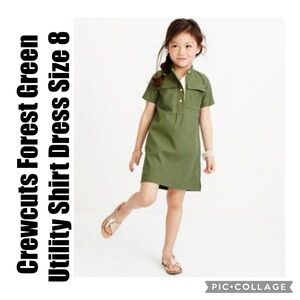 Crewcuts Green Utility Shirt Dress for Kids